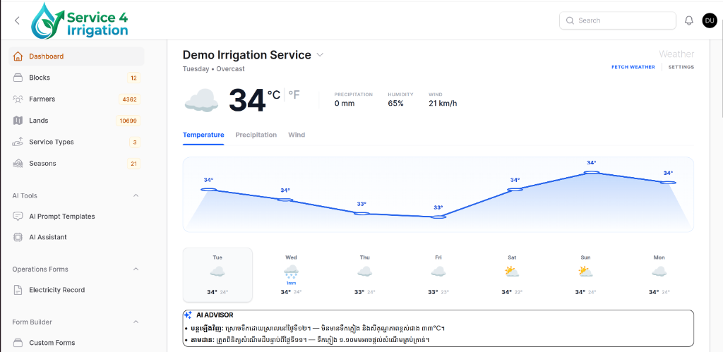 Irrigation Management Dashboard